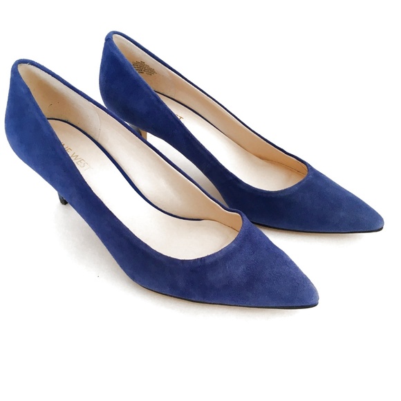 Nine West Shoes - Nine West Blue Suede Leather Pointy Toe Pump 8